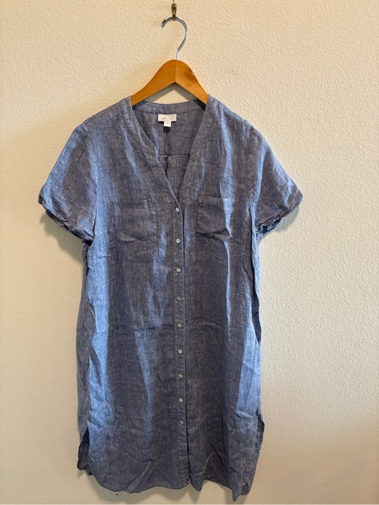 J. Jill Dresses & Skirts - J. Jill Linen Top in Chambray Blue button front shirt dress